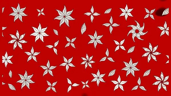 Yaprak ve çiçeklerin suluboya resimleri, kırmızı renklerde çizimler. Kibarca, kırmızı renkte bahar çiçekleri. Raster illüstrasyonu.