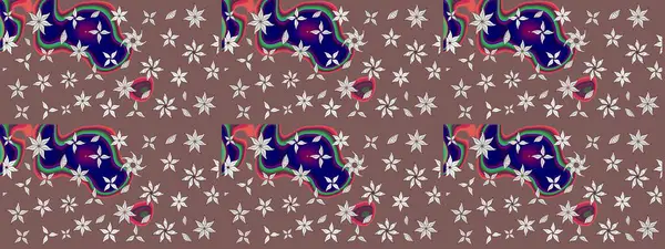 Küçük çiçekli basit bir çiçek çizimi. Kahverengi renkte sevimli çiçekler. Moda baskısı, albüm, ambalaj kağıdı ve duvar kağıdı için zarif dekoratif süslemeler. Raster illüstrasyonu.