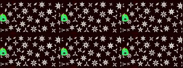 Çok renkli, zarif küçük çiçekler ve siyah renkli komik böcekler, raster desen, illüstrasyon..