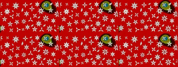 Kırmızı renklere karalamalar çizilmiş çiçek deseni. Raster illüstrasyonu.