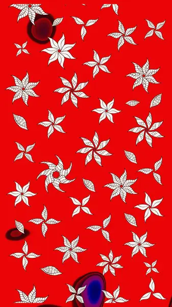 Renkli Bahar Teması eskiz kalıbı. Düz Çiçek Elementleri Tasarımı. Raster illüstrasyonu. Çiçekli çiçek deseni, suluboya. Kırmızı renkte çiçekler.