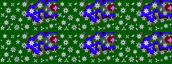 Güzel kumaş deseni. Raster illüstrasyonundaki çiçek desenli çizim. Renkli Bahar Teması eskiz kalıbı. Düz Çiçek Elementleri Tasarımı.