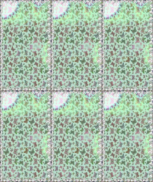 Ambalajlar, duvar kağıtları, kumaş tasarımı ve kağıt için güzel bir arka plan. Tarafsızken sevimli kelebekler. Renkli kelebeklerin eskiz geçmişi. Raster illüstrasyonu.