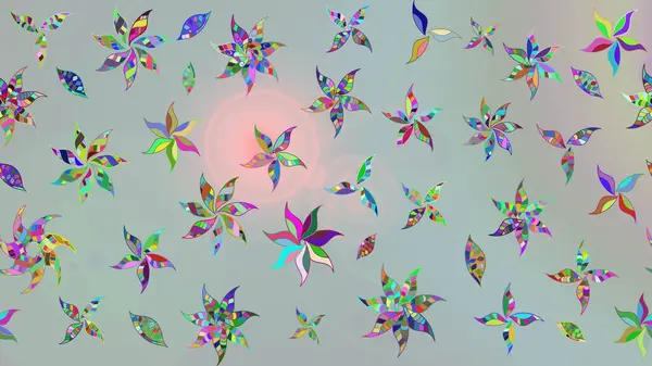 Hediye ambalaj kağıdı, tebrik kartları, posterler ve pankart tasarımı. Gri renkli çiçekler. Raster düz çiçek çizim deseni.