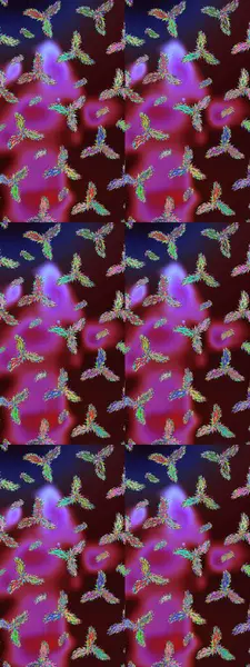 Raster illüstrasyonu. Kahverengi, mor ve mor kar taneleri. Noel için tatil tasarımı, yeni yıl moda baskıları. Kar tanelerinin soyut arkaplanlı Noel arkaplanı. Güzel tasarım..