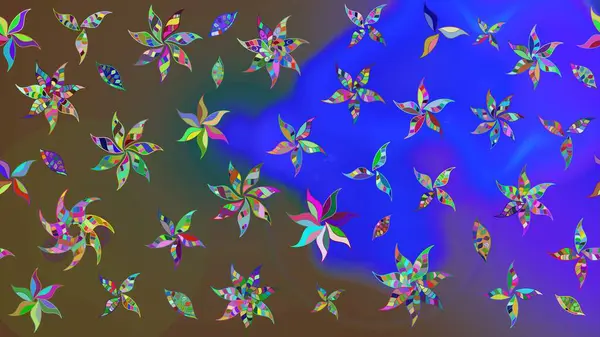 Küçük çiçekteki sevimli çiçek deseni. Mavi renkte çiçekler.