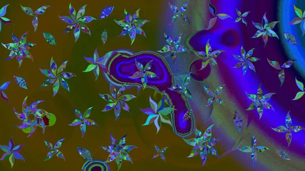 Eskiz arkaplan modeli. Suluboya, elle çizilmiş. Kahverengi üzerine çiçekler. Raster stoku.