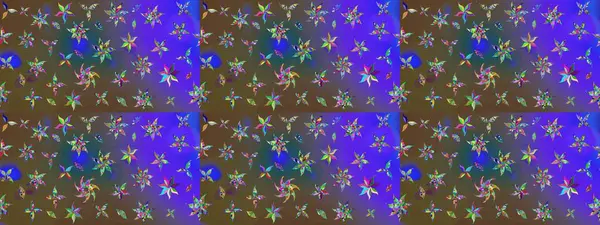 Mor renkli etnik çiçeklerle zarif bir eskiz şekli. Asya Tekstil 'inde Raster Çiçek İllüstrasyonu.