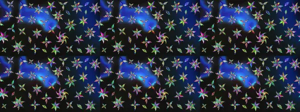 Çiçek desenli çizim. Raster illüstrasyonu. Gri renkli çiçekler. Asya tekstil tarzında. Raster illüstrasyonu.