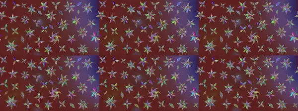 Küçük çiçekteki sevimli çiçek deseni. Bir sürü kahverengi ve soyut çiçekli tropik eskiz deseni. Varicolobrown Raster çizimi.