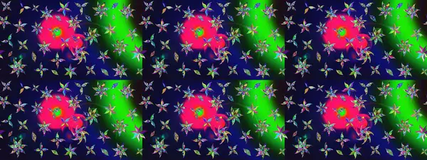 Düz Çiçek Elementleri Tasarım Raster illüstrasyonu. Çiçekli çiçek deseni, suluboya. Gri renkli çiçekler. Renkli Bahar Teması Eskiz Şablonu.