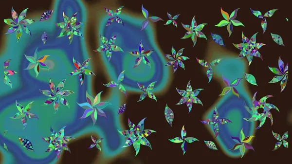 Kahverengi renkte kahverengi papatya deseni. Raster illüstrasyonu. Kahverengi renklerde.