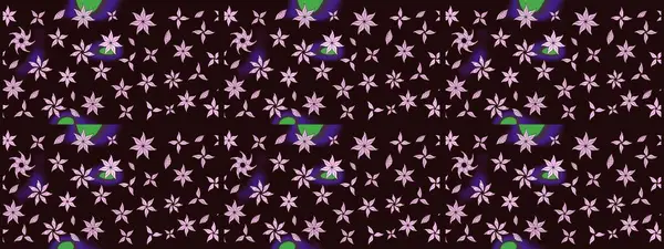 Raster illüstrasyonu. 3D çiçekler, eskiz. Kahverengi renklerde.