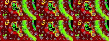 Raster güzel kumaş deseni çiziyor. Renkli Bahar Teması eskiz kalıbı. Düz Çiçek Elementleri Tasarımı. Çiçek deseni.