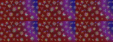 Raster illüstrasyonu. Çiçekli karalama şeklinde Raster çiçek deseni. Kibarca, bahar çiçekleri kırmızı renklerde.