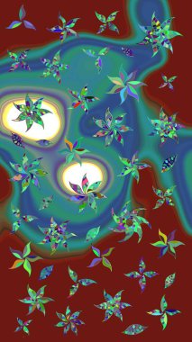 Kibarca, kırmızı renkte yaz çiçekleri. Raster illüstrasyonu. Raster deseni. Küçük çiçekte sevimli çiçek deseni var..