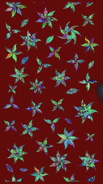 Robot resim. Raster illüstrasyonu. Küçük çiçekte sevimli çiçek deseni var..