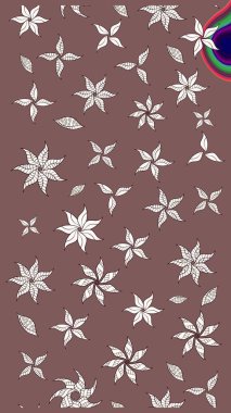 Taslak desenli, modaya uygun kumaş deseni. Düz Çiçek Elementleri Tasarımı. Raster illüstrasyonu. Renkli Bahar Teması eskiz kalıbı. Şirin çiçek elementleri..