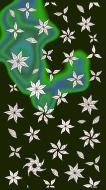 Doodle tarzı. Gri renkli çiçekler. Renkli gri çizim kalıbı. Elle çizilmiş sonbahar çiçeği deseni. Tekstil ve kapak tasarımı için mükemmel.