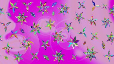 Raster illüstrasyonu. Çiçekli karalama şeklinde Raster çiçek deseni. Tarafsız renklerde bahar çiçekleri..