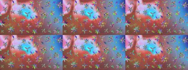 Kahverengi renkli etnik çiçeklerin olduğu zarif bir eskiz modeli. Asya Tekstil 'inde Raster Çiçek İllüstrasyonu.