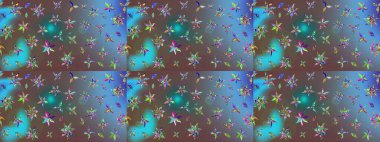 Modern, mavi raster arka plan duvar kağıdı çizimi, klasik çizgili desenli desenli çiçekler, çiçekli süsler. Çiçekli el çizimi çizimi deseni.