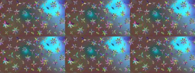 Bahar mevsimi. Nazik romantik baskı. Kahverengi renkli çiçekler. Raster güzel bir çiçek deseni çizmiş. Tatil havası..