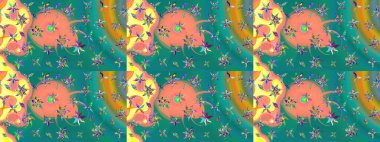 Küçük çiçekteki sevimli çiçek deseni. Raster deseni. Mavi renklerde. Raster illüstrasyonu. Soyut çiçek çizim kalıbı arkaplanı.