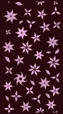 Raster suluboya çiçek deseni, narin çiçekler, kahverengi çiçekler, tebrik kartı şablonu. Raster Güzel kumaş deseni.