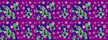 Raster - stok. Mor çiçekli eskiz deseni, suluboya çiçek deseni, sevimli çiçek, duvar kağıdı, kart veya kumaş için fayanslı.