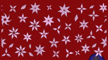 Sevimli çiçek raster deseni. Kırmızı renkte çiçekler. Renkli Bahar Teması eskiz kalıbı. Düz Çiçek Elementleri Tasarımı.