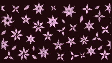 Kahverengi renkli çiçekler. Raster illüstrasyonu. Tropikal çizim çiçek deseni.