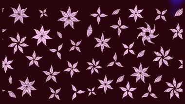 Renkli Bahar Teması eskiz kalıbı. Kahverengi renkli çiçekler. Düz Çiçek Elementleri Tasarımı. Sevimli çiçek raster deseni.