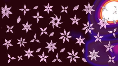 Kahverengi renkli çiçekler. Düz Çiçek Elementleri Tasarımı. Çiçek desenli eskiz, yaz çiçekleri. Renkli Bahar Teması çizim şablonu.