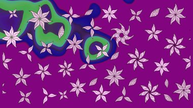 Yaz çiçekleri teması. Mor renkler. El çizimi, soyut ve süslü elementler. Suluboya resim taklit Raster çizimi. Klasik çiçekler..