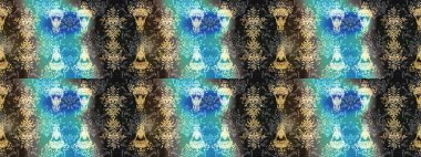 Renkli Bahar Teması eskiz kalıbı. Düz Çiçek Elementleri Tasarımı. Raster..