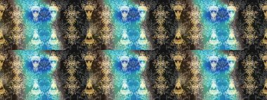 Renkli Bahar Teması eskiz kalıbı. Düz Çiçek Elementleri Tasarımı. Raster..