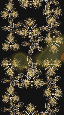 Renkli arka planda izole kar taneleri. Yüzey için tekrarlanan doku, ambalaj kağıdı, gri, kahverengi ve yeşil renkler. Kış kar tanesi, raster arka plan. Raster illüstrasyonu.