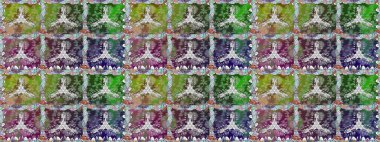 Kusursuz desenli, yeşil renkli parlak çiçekli halı..