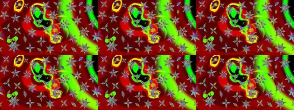 Raster güzel kumaş deseni çiziyor. Renkli Bahar Teması eskiz kalıbı. Düz Çiçek Elementleri Tasarımı. Çiçek deseni.