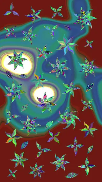 Kibarca, kırmızı renkte yaz çiçekleri. Raster illüstrasyonu. Raster deseni. Küçük çiçekte sevimli çiçek deseni var..