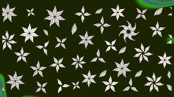 Düz Çiçek Elementleri Tasarımı. Süslü kumaş deseni. Raster illüstrasyonundaki çiçek desenli çizim. Renkli Bahar Teması çizim şablonu.