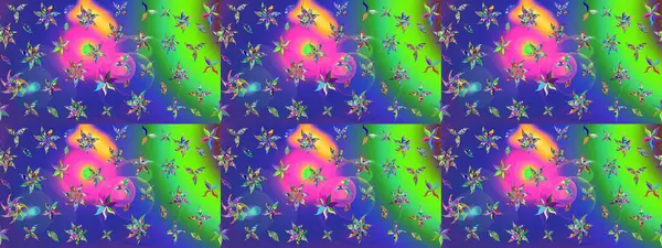 Renkli Bahar Teması eskiz kalıbı. Çiçek desenli eskiz. Düz Çiçek Elementleri Tasarım Raster illüstrasyonu. Mavi renkte çiçekler.