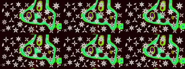 El çizimi, soyut ve süslü elementler. Yaz çiçekleri teması. Klasik çiçekler. Suluboya resim taklit Raster çizimi. Siyah renkler.