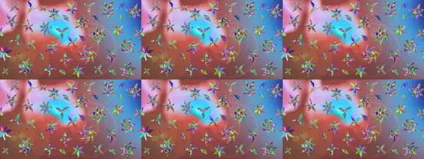 Kahverengi renkli etnik çiçeklerin olduğu zarif bir eskiz modeli. Asya Tekstil 'inde Raster Çiçek İllüstrasyonu.