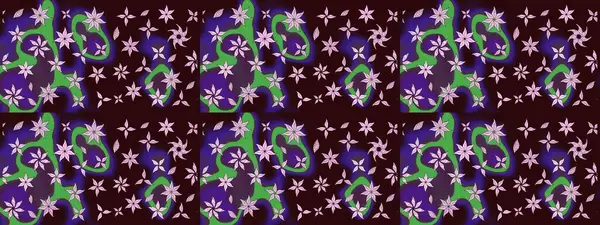 Raster illüstrasyonu. Kahverengi renkte kahverengi papatya deseni. Kahverengi renklerde.