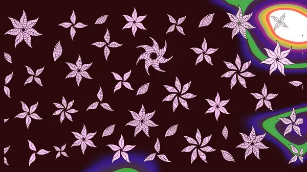 Kahverengi renkli çiçekler. Tropik çiçek desenleri. Raster illüstrasyonu.