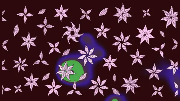 Suluboya elle çizilmiş çiçek desenli eskiz deseni. Parlak renkli fantezi çiçekleri, yapraklar, kahverengi renkli tomurcuklar, kahverengi.