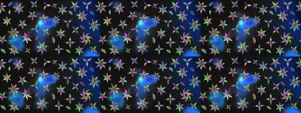 Gri çiçekli bahar çiçekleri. Küçük renkli çiçekler. Moda baskıları için zarif bir şablon. Motley illüstrasyonu. Küçük çiçekte şirin desenler.