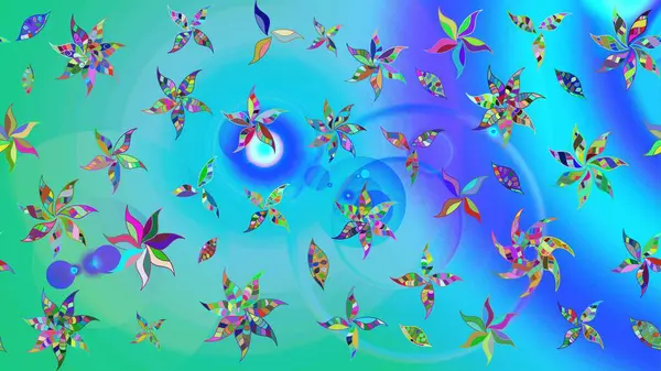 Soyut etnik raster çizim kalıbı. Arkaplan dokusu, duvar kağıdı, mavi renkli çiçek teması. Kabile sanatı boho baskısı, klasik çiçek arkaplanı.